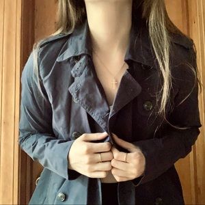 Navy English Raincoat Trench